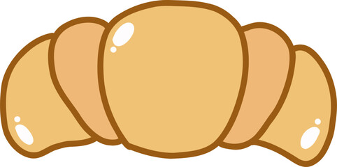 Cute cartoon croissant doodle vector