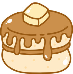 Cute pancake cartoon doodle vector
