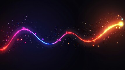 Obraz premium Glowing abstract light trails, dark background, digital art, website header