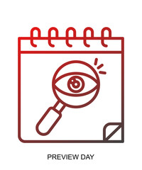 Product presentation icon with red gradient lines that show assertiveness and courage