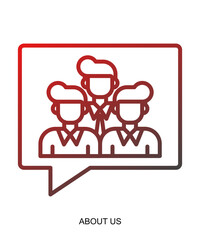Product presentation icon with red gradient lines that show assertiveness and courage