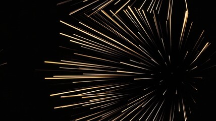  golden fireworks on the night sky, image with copyspace