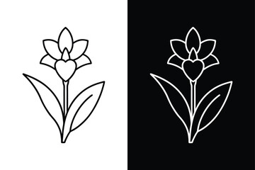 Timeless Gladiolus Line Drawing for Modern Floral Graphics