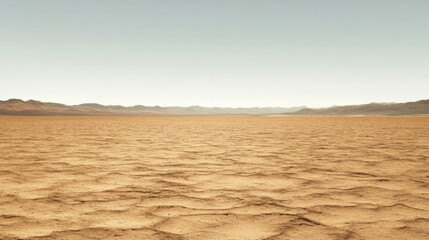 Fototapeta premium Expansive desert landscape under a clear sky.