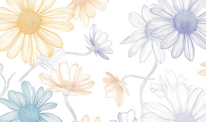 Flowers and leaves in pictures illustrator2D