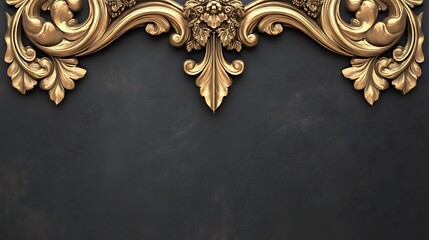 Ornate Gold Frame on Dark Background Design