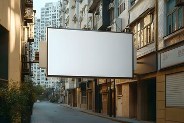 Obraz premium Building Exterior Signboard Banner for Product Placement with High Visibility and Modern Appeal