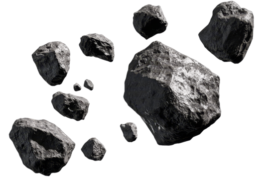 [Transparent Background PNG]Abstract Floating Rocks Composition