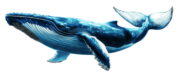 [Transparent Background PNG]Majestic Blue Whale Illustration