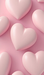 beautiful 3D hearts. pastel colours