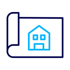 Architect Plan Outline Color icon