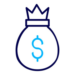 Dollar Money bag Outline Color icon