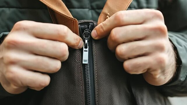 1_Fixing a Stuck Zipper on a Backpack During Commute
