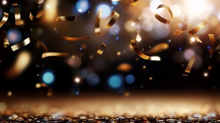Golden Confetti Celebration: A Festive Background