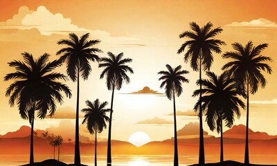 Obraz premium sunset on the beach