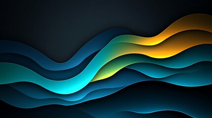 Obraz premium Abstract Blue Yellow Wave Pattern Design