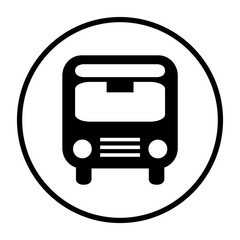 Reisebus Icon in schwarzem Kreis - Bus Symbol