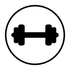 Fitness Icon in schwarzem Kreis - Hantel Symbol