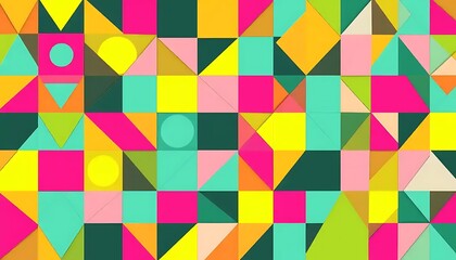 Abstract Geometric Pattern Colorful Shapes Design