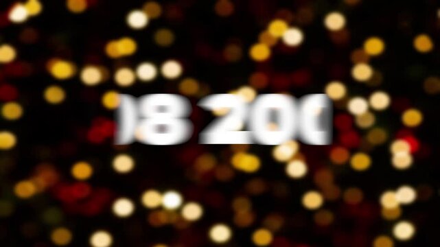 Scrolling number 2005 to 2025. Animation 2025 new year celebration with bokeh background