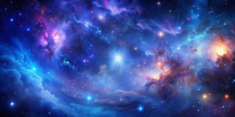 Fototapeta premium Celestial Night Sky: Starry Galaxy Pattern, Cosmic Dust and Nebulae