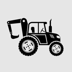 Farm agricultural tractor. Vector illustration