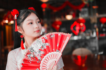 Joyful moments in a festive chinese new year celebration