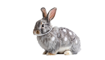Fototapeta premium isolated light grey with white spots easter rabbit