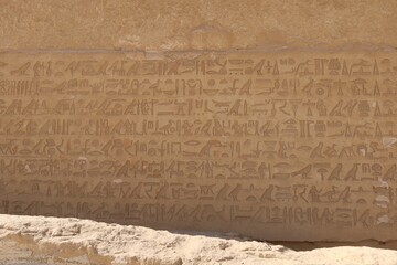 Reliefs in the tomb of the Chief Justice and Vizier Mehu in Saqqara in Giza showing daily life of the pharaohs including food offerings, harvesting, fishing, gardening and much more