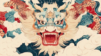 A personalized zodiac illustration featuring the year zodiac animal prominently, adorned with intricate traditional Chinese motifs