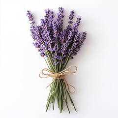 Fototapeta premium Rustic Charm: A Small Bunch of Lavender Tied with Twine