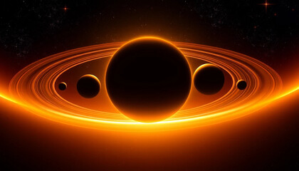 solar system with planets in alignment