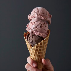 Hand holding an ice cream cone