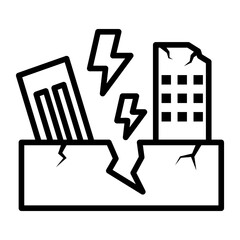 earthquake Line Icon