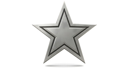 Silver Metal Star Award Badge 3D Render isolated on white background. Generative AI