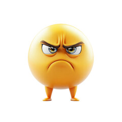 3D Render of an Angry Emoticon with Legs