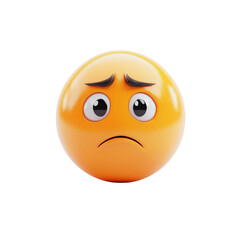 Fototapeta premium 3D Render of a Sad Emoticon with Frowning Face and Downcast Eyes