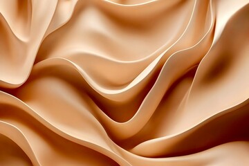 Fototapeta premium Mocha Mousse Pantone color abstract background with soft, flowing curves, smooth texture, and luxurious fabric representation for contemporary design aesthetics.