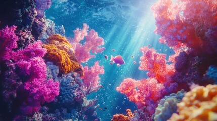 Vibrant Coral Reef Underwater Paradise: A Stunning Display of Nature's Beauty