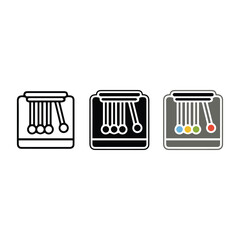 Pendulum Motion Icon | Outline, Black and White, and Color Vector