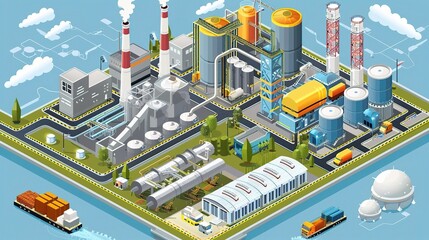 An In - Depth Glimpse into the Industrial Internet of Things in Internet Logistics. This background showcases elements related to the seamless integration of industry, the Internet