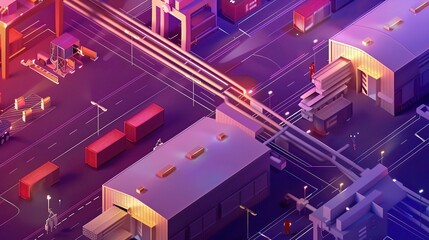 An In - Depth Glimpse into the Industrial Internet of Things in Internet Logistics. This background showcases elements related to the seamless integration of industry, the Internet