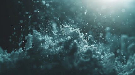 Obraz premium Abstract Background. Deep Ocean Inspired Art with Powder Particles Splashes. Design Element.