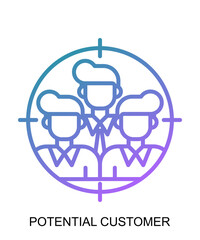 Purple gradient line product presentation icon that shows softness and stability