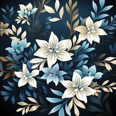 Bold and Elegant Floral Wallpaper Featuring a Repeated High Contrast Pattern