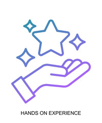 Purple gradient line product presentation icon that shows softness and stability