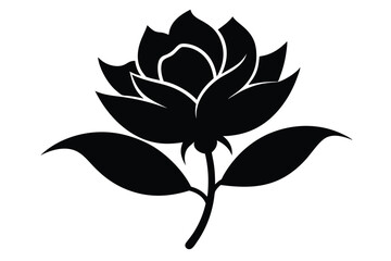 Elegant flower black silhouette vector art, perfect for creative and stock design projects.