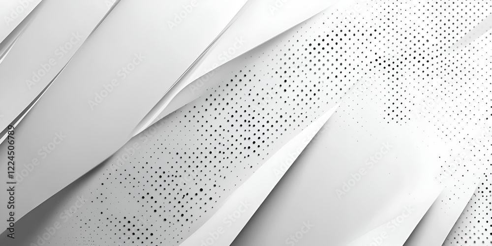 Poster abstract gray diagonal lines with halftone dots: a minimalist abstract design featuring an array of 