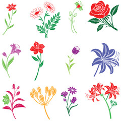 Bundle flowers icon  and illustrator eps