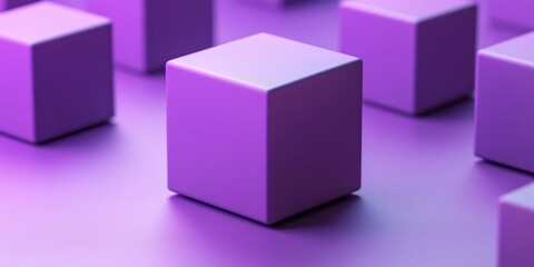Obraz premium Abstract purple cubes, dynamic design, 3d render, Generative AI